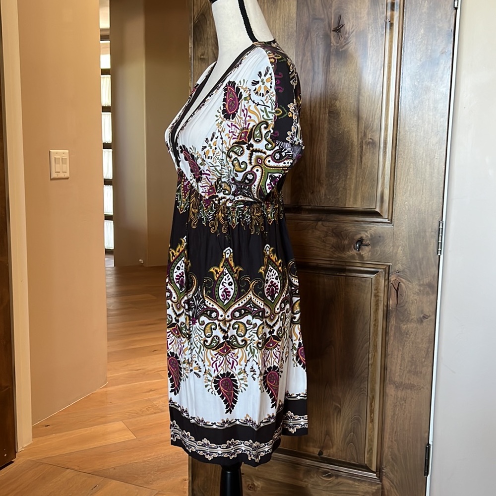 Paisley Printed Sun Dress w/ Cinch Waist - Picture 2 of 6